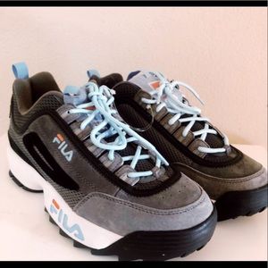 Grey Fila Disruptors